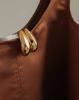 Caramel Satin Trapeze Dress
