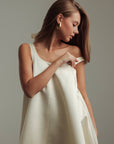 Ivory Satin Trapeze Dress