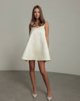 Ivory Satin Trapeze Dress