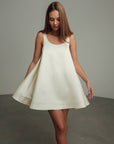 Ivory Satin Trapeze Dress