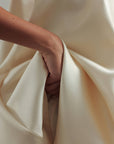 Ivory Satin Trapeze Dress