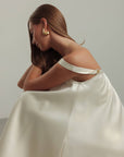 Ivory Satin Trapeze Dress