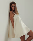 Ivory Satin Trapeze Dress