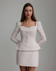 Pearl Bouclé Peplum Set