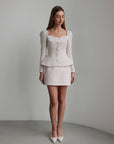 Pearl Bouclé Peplum Set