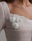 Pearl Bouclé Peplum Set