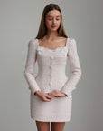 Pearl Bouclé Peplum Dress