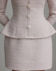 Pearl Bouclé Peplum Dress