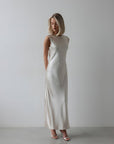 Champagne Satin Slip Dress
