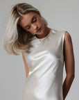 Champagne Satin Slip Dress