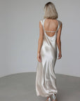 Champagne Satin Slip Dress