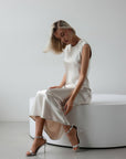 Champagne Satin Slip Dress