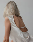 Champagne Satin Slip Dress