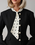 Polka Dot Scarf Detail Black Set