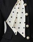 Polka Dot Scarf Detail Black Set