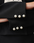 Polka Dot Scarf Detail Black Set