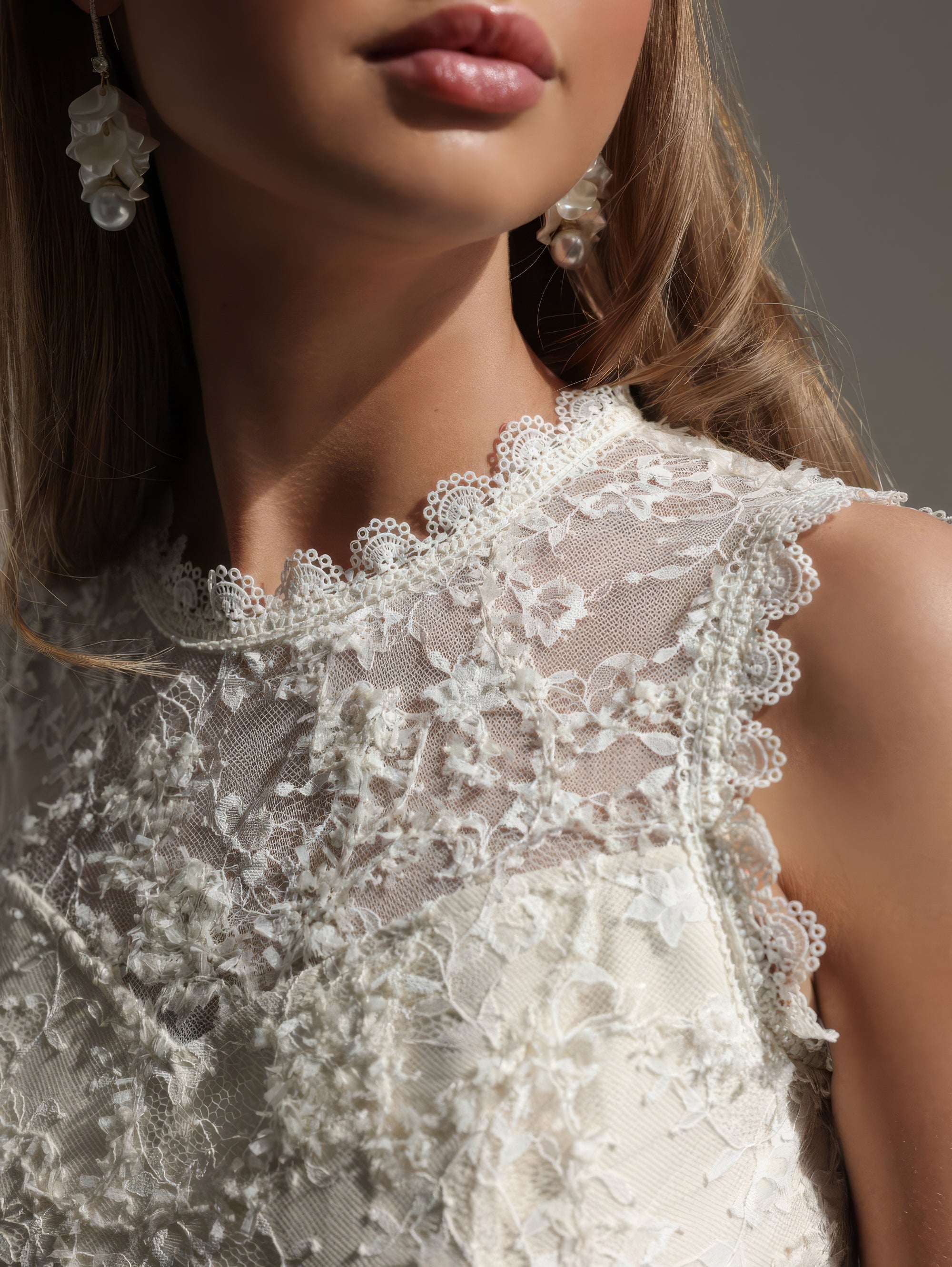 Chantilly Lace Peplum Midi Dress