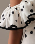 Retro Polka Dot Black Midi Dress
