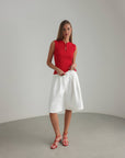 Fluid White Culotte Shorts