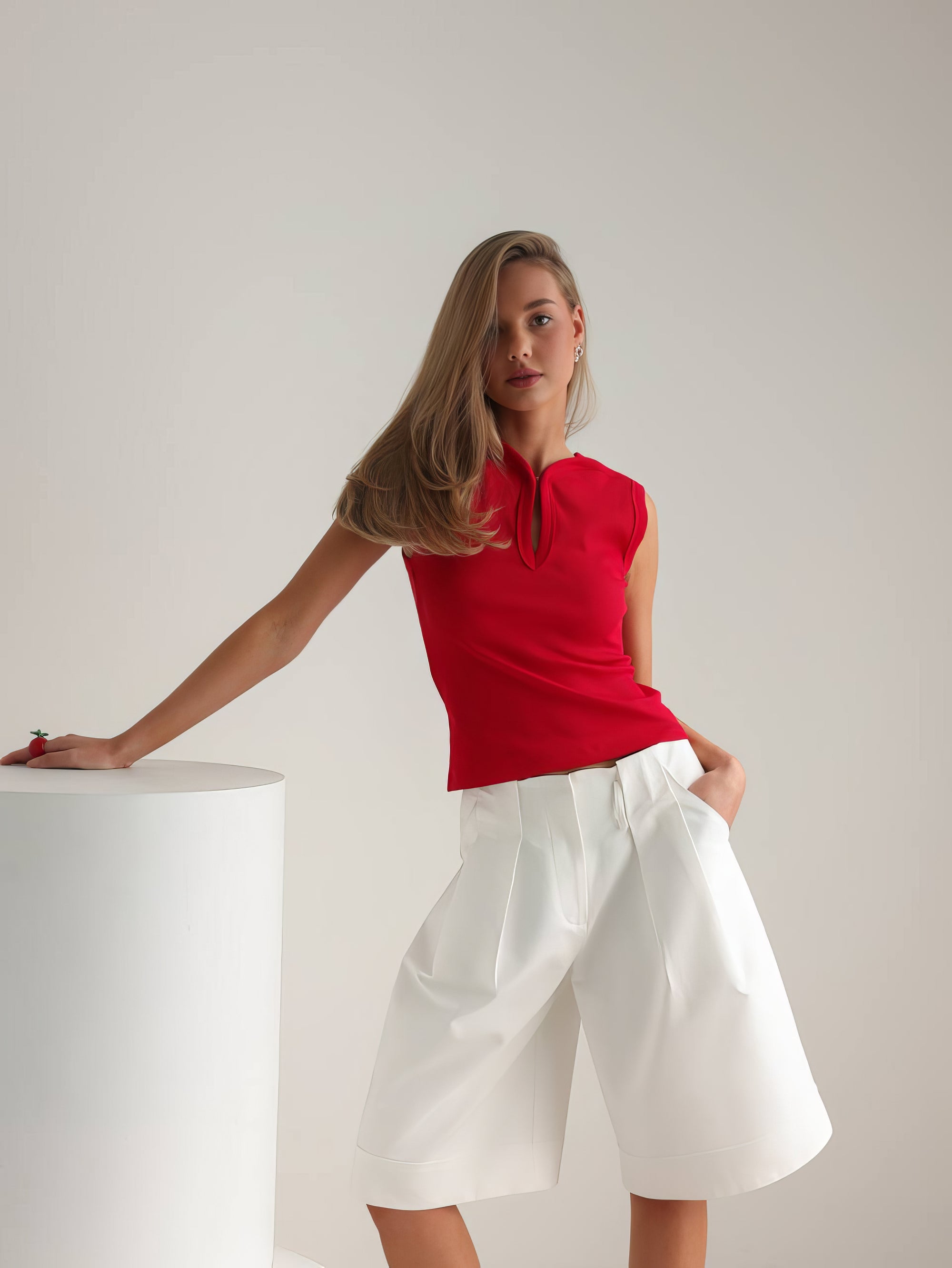 Fluid White Culotte Shorts