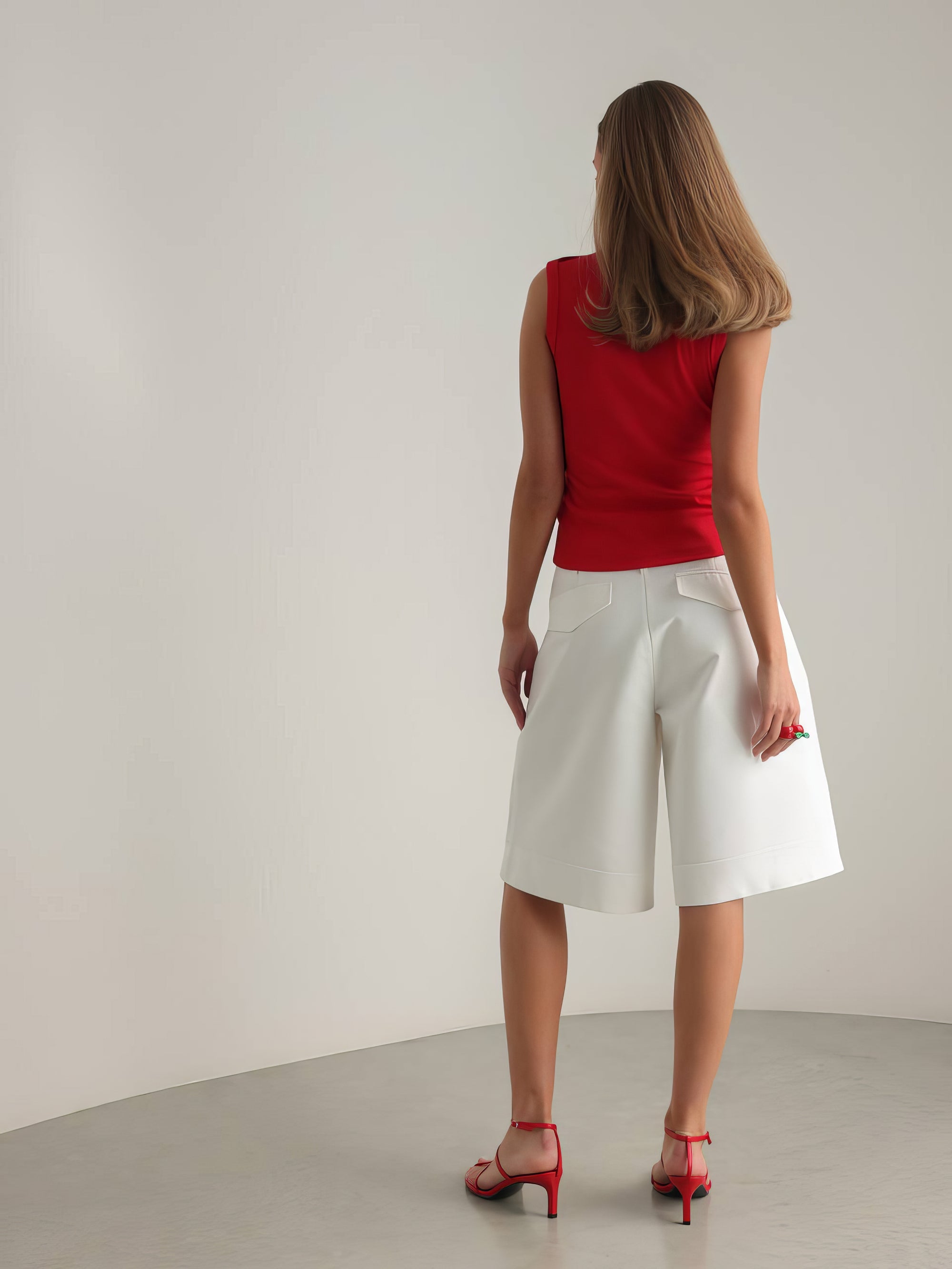 Fluid White Culotte Shorts