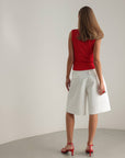 Fluid White Culotte Shorts