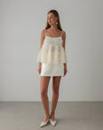 Ivory Satin Mini Skirt