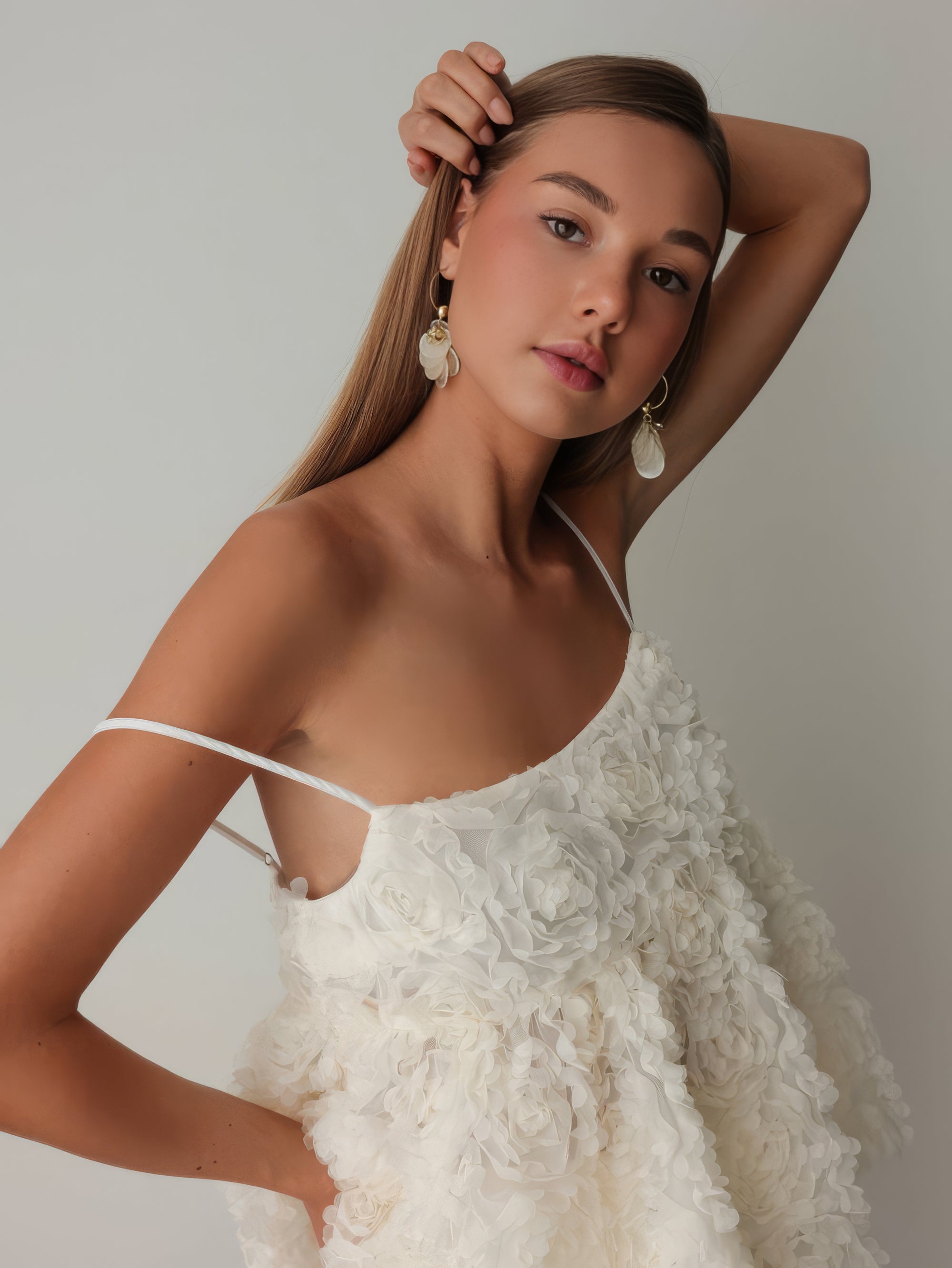 Ivory Satin Mini Skirt