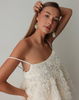 Ivory Satin Mini Skirt