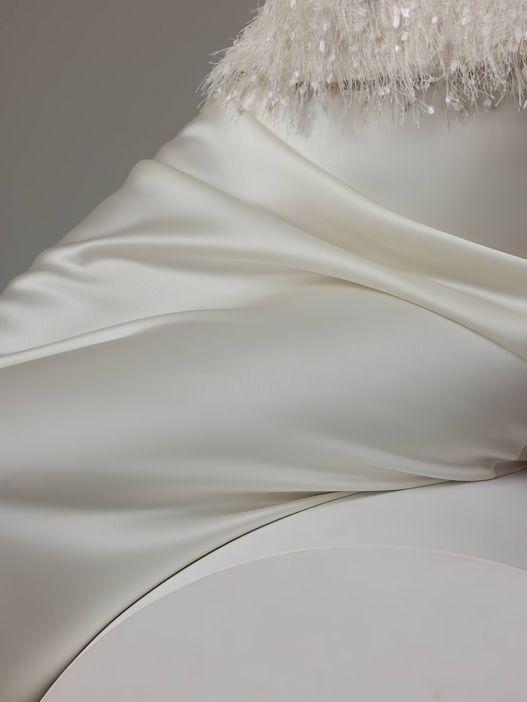 Grand Shimmering White Tulle Midi Skirt