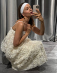 Flora Embellished White Peplum Set