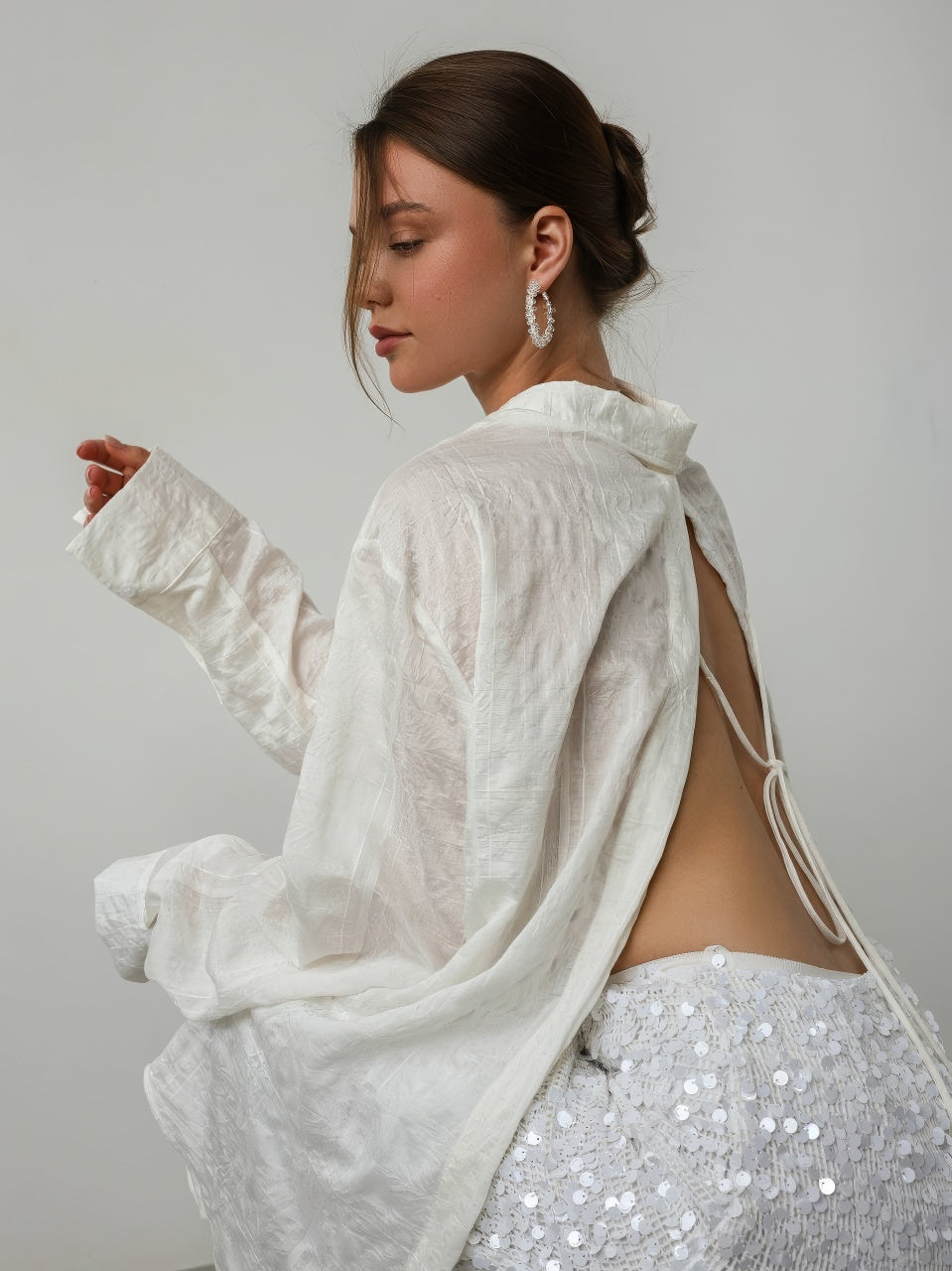 Snow Sequin Midi Skirt