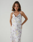 Floral Drape Slip Dress