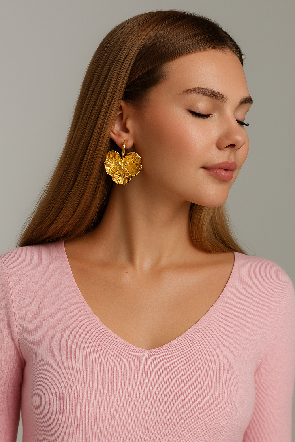 Golden Orchid Earrings