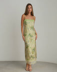 Falling Petals Embroidered Slip Dress