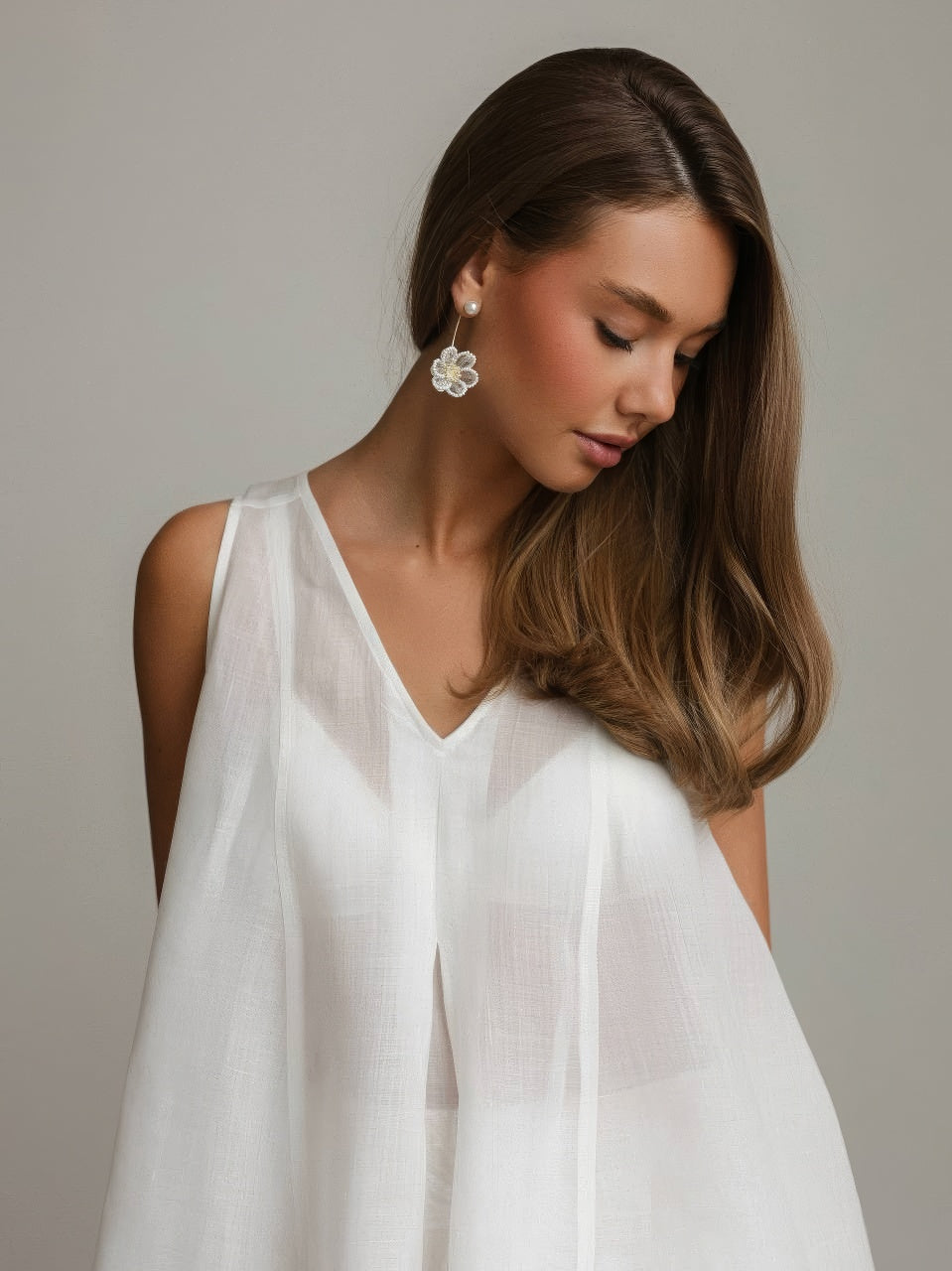 White Orchid Ruffle Top