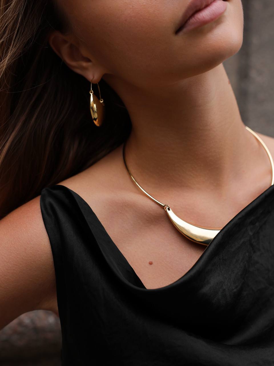 Golden Crescent Earrings