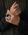 Dalmatian Stone Cluster Ring