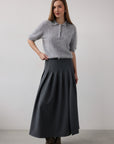 Slate Grace Pleated Skirt