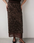 Chocolate Sparkle Midi Skirt