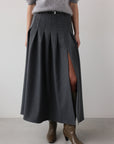 Slate Grace Pleated Skirt
