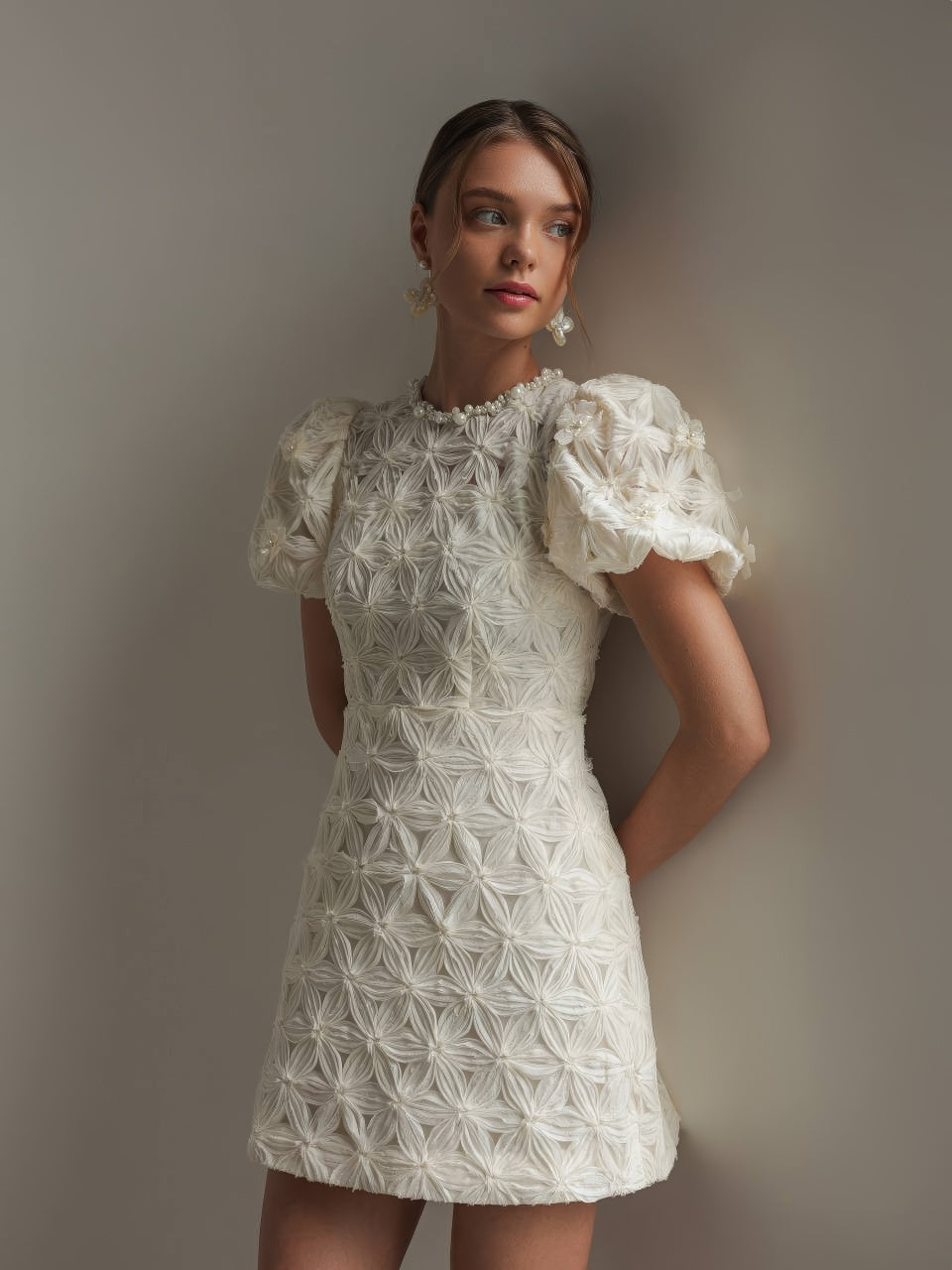 Fleur Textured Mini Dress – GodBlessDress