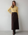 Mocha Line Midi Skirt