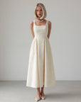 Claire Cream Square-Neck Lace Dress