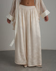 Jacquard Silk Palazzo Pants