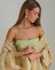 Falling Petals Embroidered Slip Dress