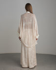 Jacquard Silk Palazzo Pants