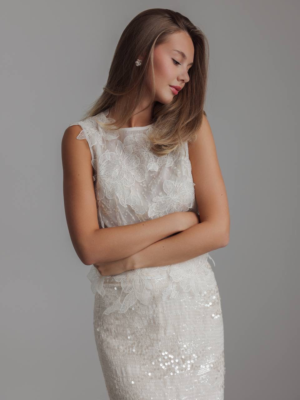 Delicately Embroidered Lace Blouse