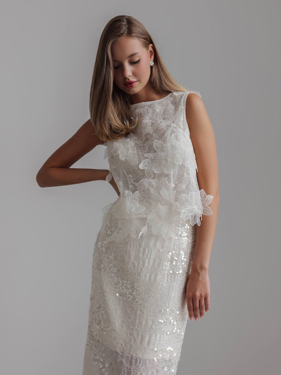 Delicately Embroidered Lace Blouse
