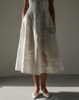 White Jacquard Midi Dress